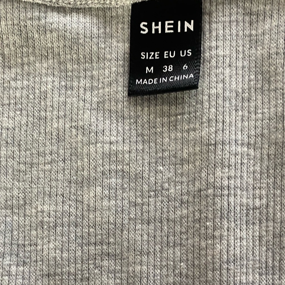 Garage Pink Ribbed V-Neck Crop Top and SHEIN Grey top - Picture 4 of 4